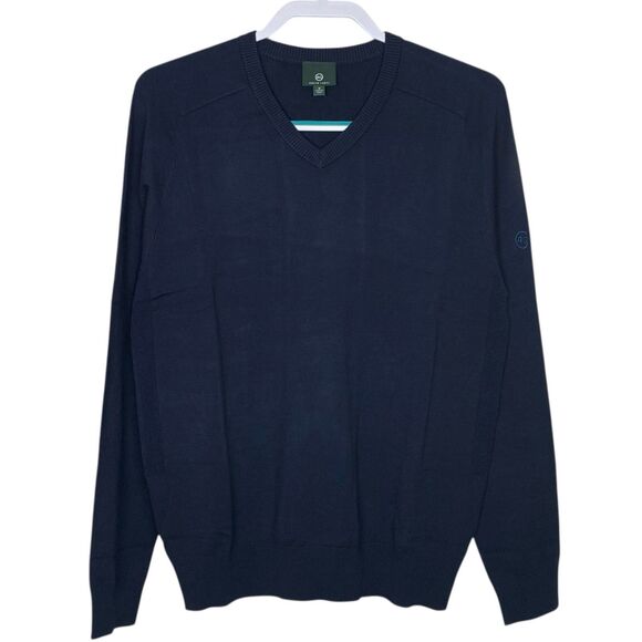 AG Adriano Goldschmied Sweater Mens M Green Blue V-Neck Preppy Lot of 2 NEW - Picture 2 of 16